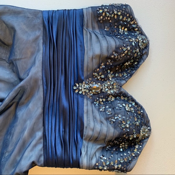 Adrianna Papell Strapless Jeweled Chiffon Gown - Picture 3 of 7